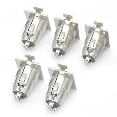 3-Pin XLR Female Connectors (5 Pcs in One Package, the Price is for 5 Pcs)(Silver)