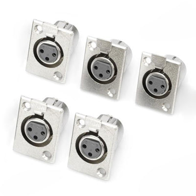 3-Pin XLR Female Connectors (5 Pcs in One Package, the Price is for 5 Pcs)(Silver)