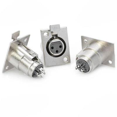 3-Pin XLR Female Connectors (5 Pcs in One Package, the Price is for 5 Pcs)(Silver)