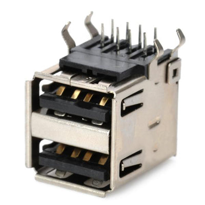 DIY Dual USB Female 90 Degree DIP Socket Connectors (100 Pcs in One Package, the Price is for 100 Pcs)
