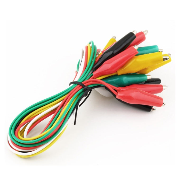 10x Alligator Croc Clip Test Leads Color Jumper Cable Wires