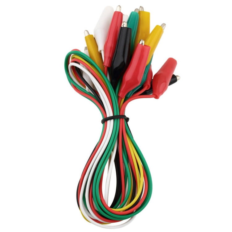 10x Alligator Croc Clip Test Leads Color Jumper Cable Wires
