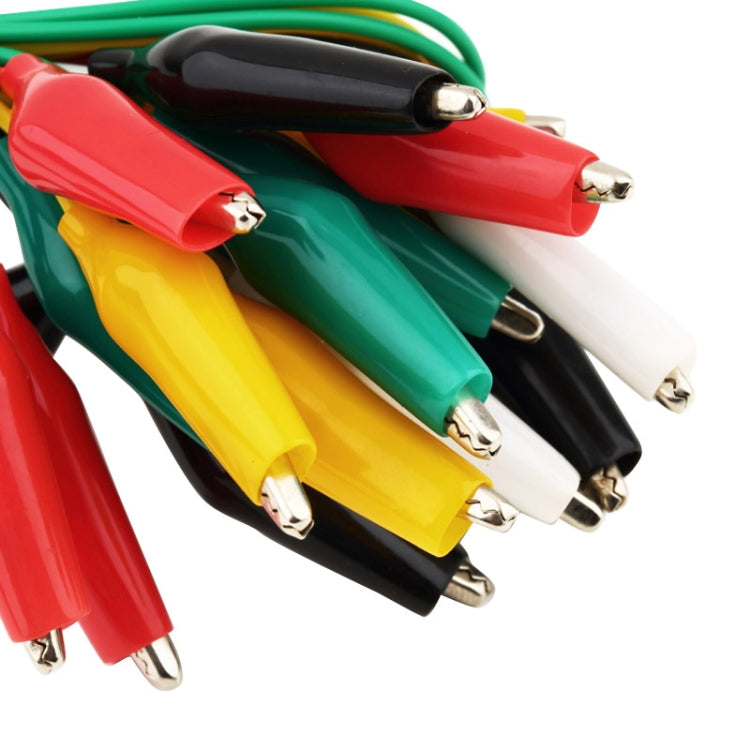 10x Alligator Croc Clip Test Leads Color Jumper Cable Wires