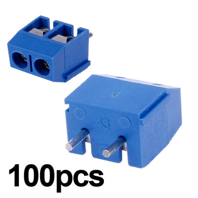 100 x 2 Pin Screw Terminal Block Connector 5mm Pitch