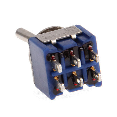 5 x Chrome DPDT 2-Way Guitar Pickup Toggle ON ON Switches(Blue)