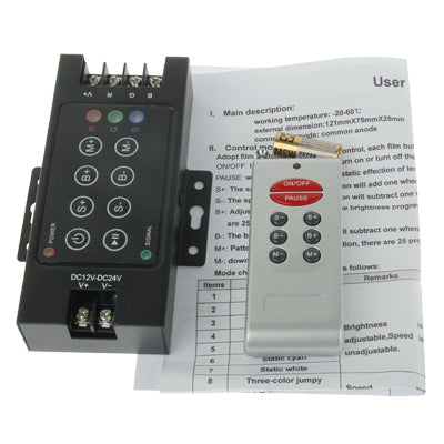 Wireless RGB LED Light Controller RF Remote 12V Dimmer
