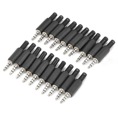 JL0033 3.5mm Headset Audio Jack TRRS Connector (20 Pcs in One Package, the Price is for 20 Pcs)(Black)