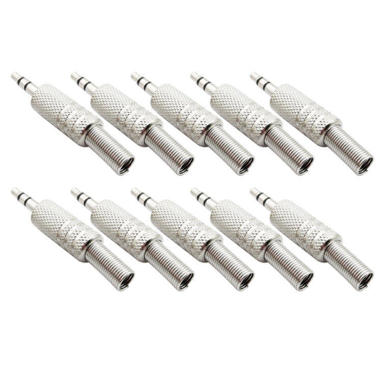 JL0037 3.5mm Audio Jack Connector (10 Pcs in One Package, the Price is for 10 Pcs)(Silver)