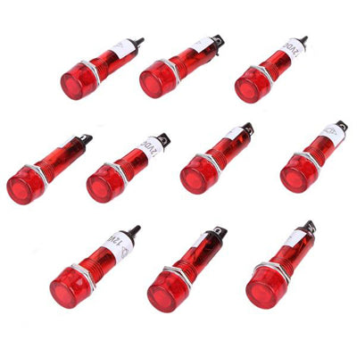 DC 12V 10mm Signal Light Lamp, Red (10 Pcs in One Package, the Price is for 10 Pcs)(Red)