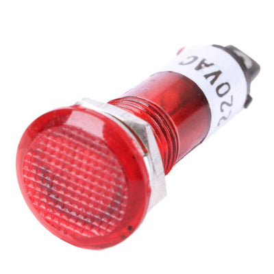 100 PCS AC 220V 10mm Flat Head Signal Light Lamp(Red)