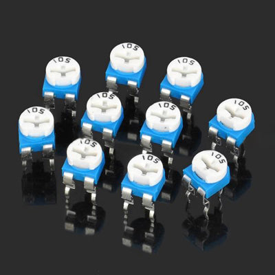 10 pcs 0.1W 50V Horizontal 105 1M Ohm Adjustable Resistor