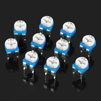 10 pcs 0.1W 50V Horizontal 101 100K Ohm Adjustable Resistor