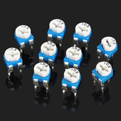 0.1W 50V Horizontal 103 10K Ohm Adjustable Resistor (10 Pcs in One Package, the Price is for 10 Pcs)