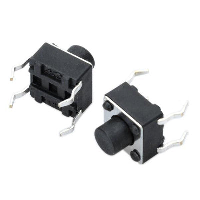 100 pcs PA66 DC 12V 50mA Tact Switch, Size: 6 x 6 x 6 mm