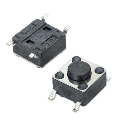 100 pcs PA66 DC 12V 50mA Tact Switch, Size: 6 x 6 x 4.3mm