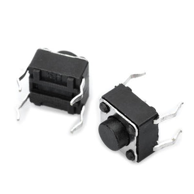 100 pcs PA66 DC 12V 50mA Tact Switch, Size: 6 x 6 x 5mm