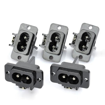AC 250V 7A Flat Plug Power Socket Outlet , Size: 32 x 23 x 16mm (5 Pcs in One Package, the Price is for 5 Pcs)