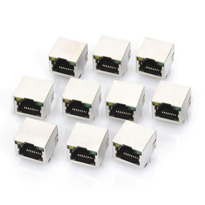 RJ45 Network Socket with Indicator Lights (10 Pcs in One Package, the Price is for 10 Pcs)