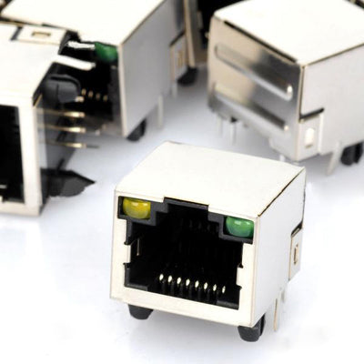 RJ45 Network Socket with Indicator Lights (10 Pcs in One Package, the Price is for 10 Pcs)