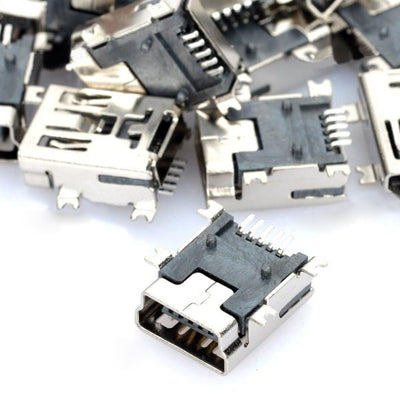 20 pcs Mini USB 5-Pin FB Type SMT Connector Sockets