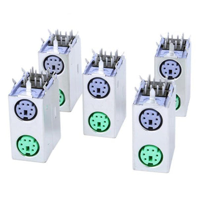 Double Layer Mini DIN 6-Pin Connector for Computer (5 Pcs in One Package, the Price is for 5 Pcs)