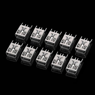 Mini USB 5-Pin Female 180 Degree DIP Socket Connector (10 Pcs in One Package, the Price is for 10 Pcs)