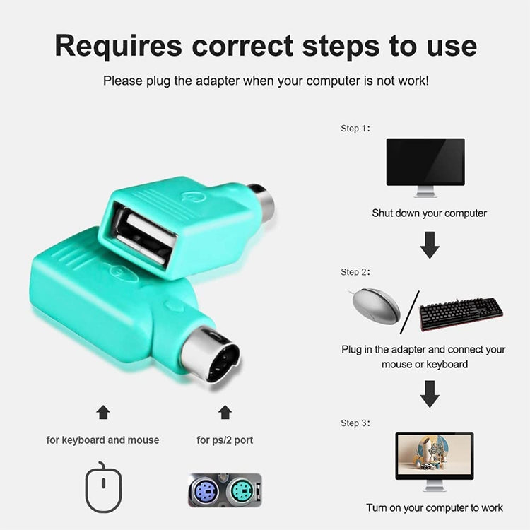 10 pcs USB Female to PS Male Convertor Plug