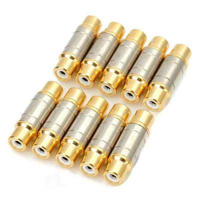 RCA Female to Female Connectors (10 Pcs in One Package, the Price is for 10 Pcs)