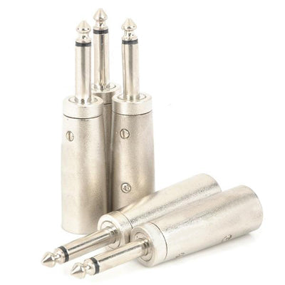 3-Pin XLR Male to 6.3mm Male Plug Adapter Connectors (5 Pcs in One Package, the Price is for 5 Pcs)