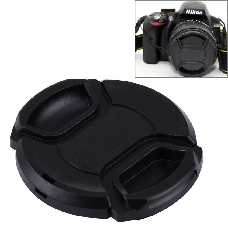 52mm Center Pinch Camera Lens Cap for Nikon(Black)