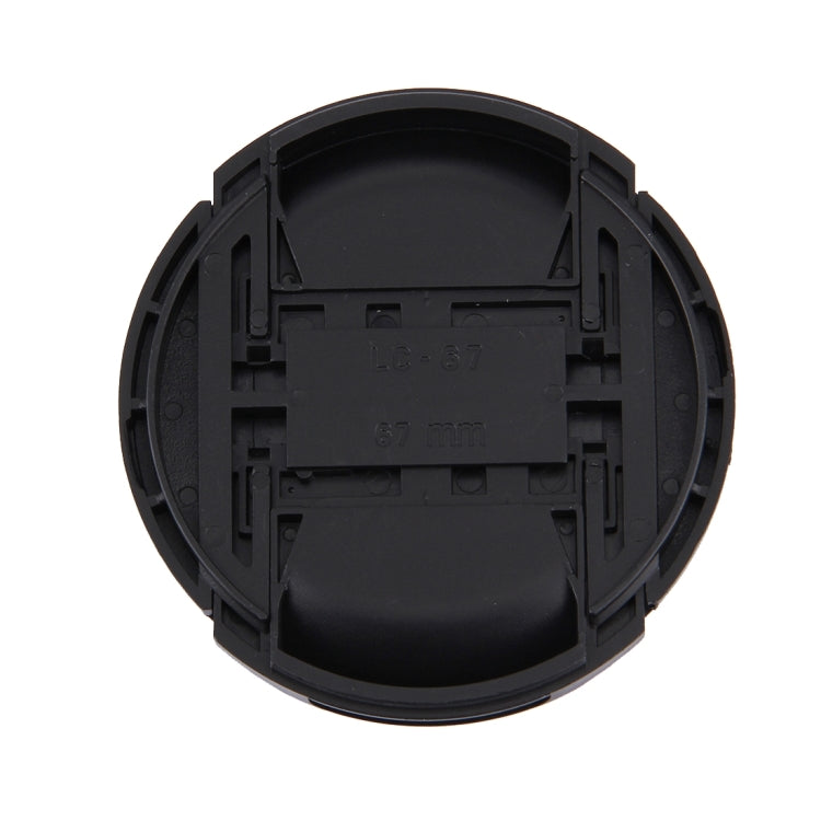 67mm Center Pinch Camera Lens Cap for Nikon(Black)