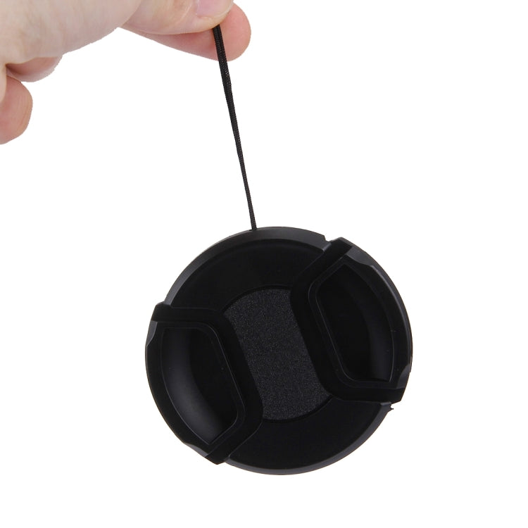 62mm Center Pinch Camera Lens Cap for Nikon(Black)