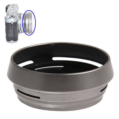 49mm Silver Metal Vented Lens Hood for Fuji X100 (LH-JX100)(Silver)