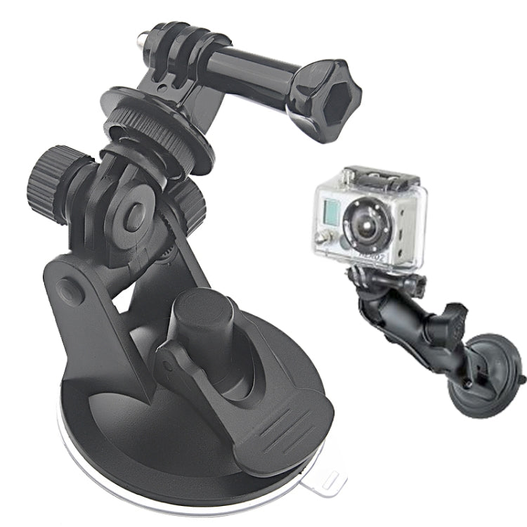 ST-51 Mini Car Suction Cup Tripod Adapter + 7CM Diameter Base Mount for GoPro Hero11 Black / HERO10 Black /9 Black /8 Black /7 /6 /5 /5 Session /4 Session /4 /3+ /3 /2 /1, DJI Osmo Action and Other Action Cameras(Black)