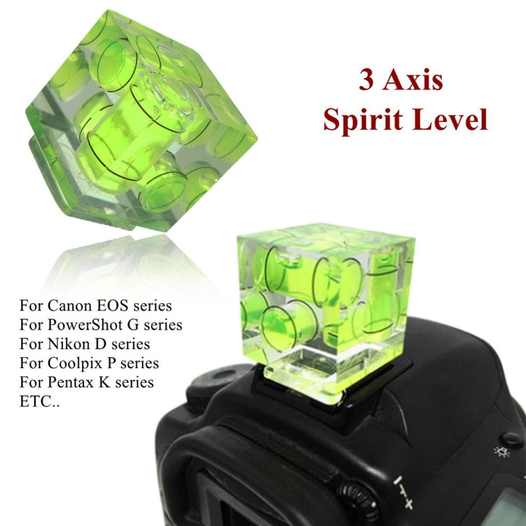 Triple Axis Bubble Spirit Level on Camera Hot Shoe 3D(Green)