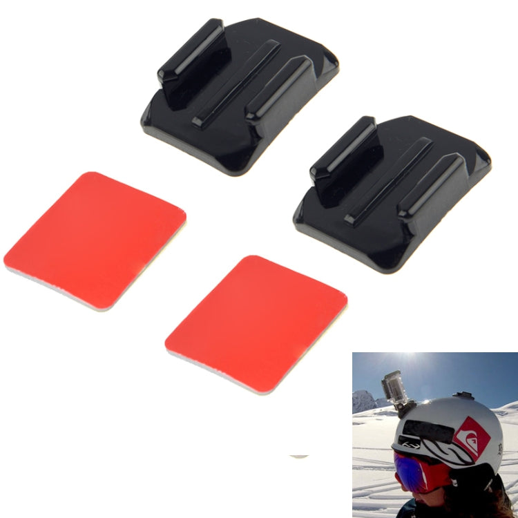 TMC 2 x Curved Surface Mount with 2 x 3M VHB Adhesive Sticky for GoPro Hero 4 / 3+ / 3 / 2 / 1, HR69-BK