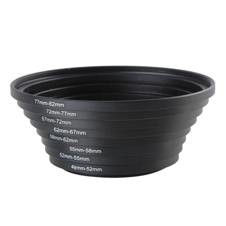 49mm-82mm Lens Stepping Ring, Include 8 Lens Stepping Rings (49mm-52mm, 52mm-55mm, 55mm-58mm, 58mm-62mm, 62mm-67mm, 67mm-72mm, 72mm-77mm,77mm-82mm)