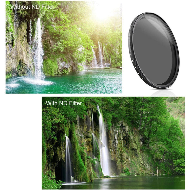 62mm ND Fader Neutral Density Adjustable Variable Filter ND2 to ND400 Filter(Black)