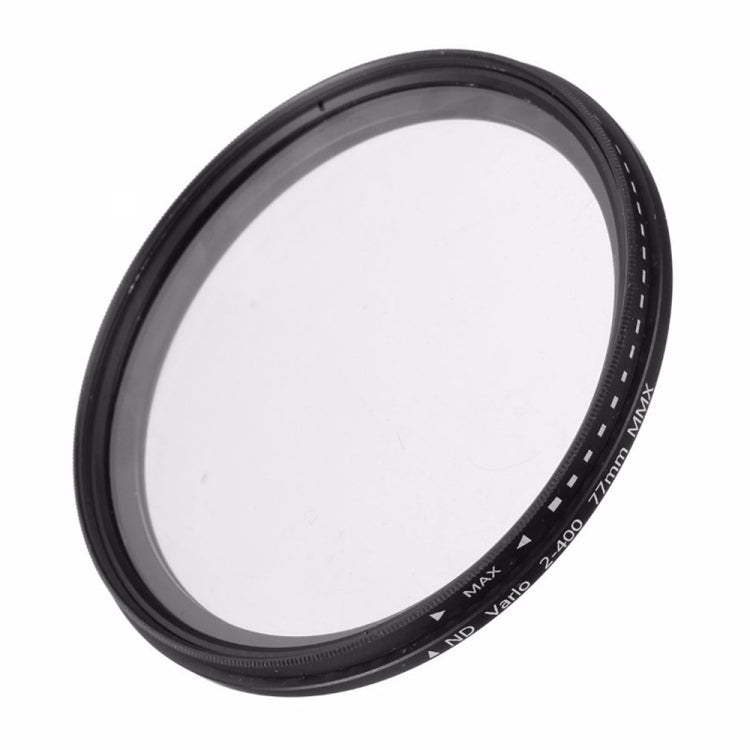 77mm ND Fader Neutral Density Adjustable Variable Filter ND 2 to ND 400 Filter(Black)