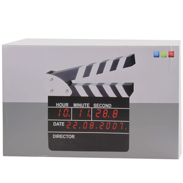 USB Clapper Film Action Board Digital LED Alarm Clock Gadgets Gift, 8.6 x 6.3 inch