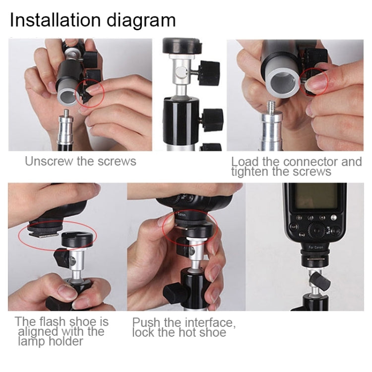 D Type Flash Light Stand Bracket(Black)