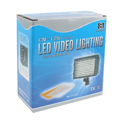 126 LED Video Light with Three Color Temperature Transparent Films (Tawny / White / Purple)