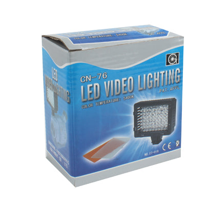 76 LED Video Light with Three Color Temperature Transparent Films (Tawny / White / Purple)