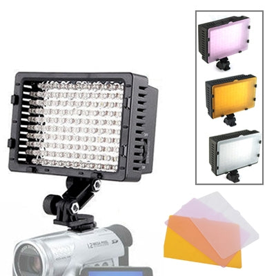 160 LED Video Light with Three Color Temperature Transparent Films (Tawny / White / Purple)