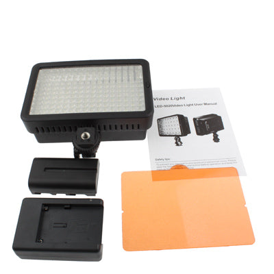 160 LED Video Light with Two Color Temperature Transparent Films (Tawny / White), US Plug(Black)