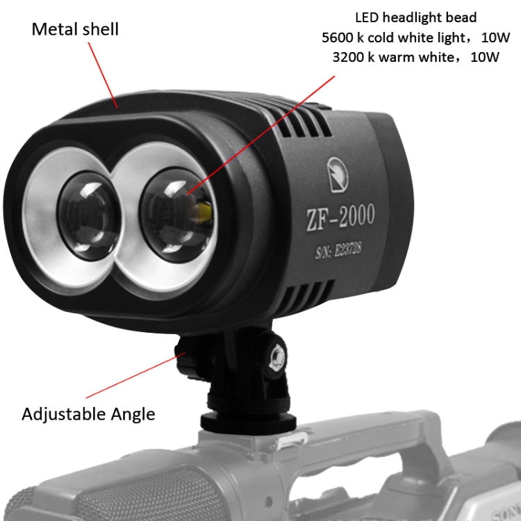 ZF-2000 2 LED Video Light for Camera / Video Camcorder