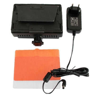 140 LED Video Light with 2 Color Temperature Transparent Films (Orange / White)(Black)