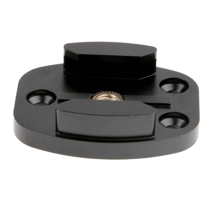 Aluminum Flat Surface W Shape Mount Tripod Camera Adapter for GoPro Hero 4 / 3+ / 3 / 2 / 1, Size: 5cm x 4cm x 1.5cm(Black)