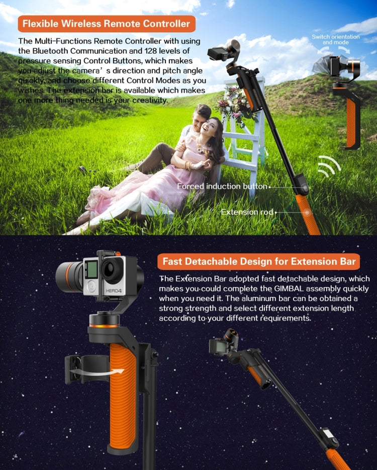 Virpo 3 Axis Handheld Brushless Gimbal Stabilizer Camera Mount for GoPro HERO4 /3+ /3 / SJCAM SJ4000