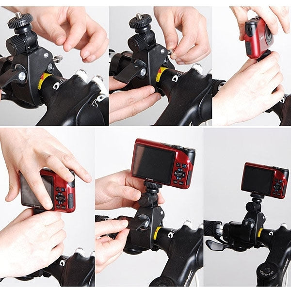 YKD-126 2 in 1 Universal Bicycle Mount Clip with Screw for GoPro Hero11 Black / HERO10 Black /9 Black /8 Black /7 /6 /5 /5 Session /4 Session /4 /3+ /3 /2 /1, DJI Osmo Action and Other Action Cameras